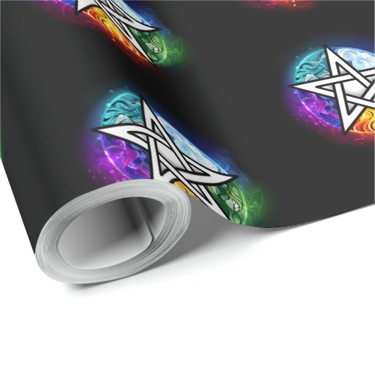 Wasserpentagramm Geschenkpapier (Rolleneckpunkt)