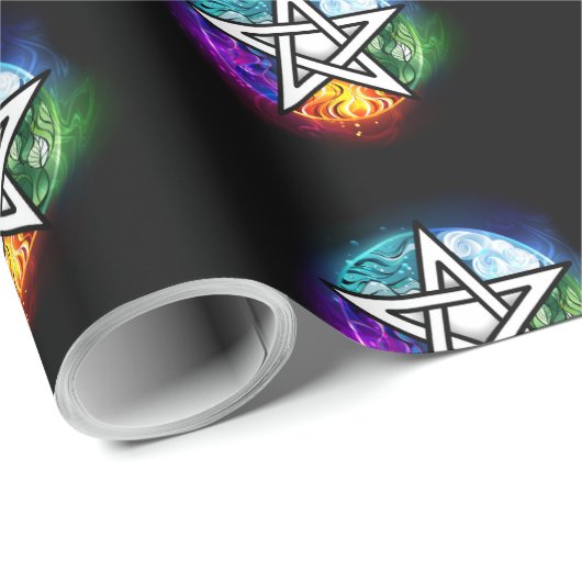 Wasserpentagramm Geschenkpapier (Rolleneckpunkt)