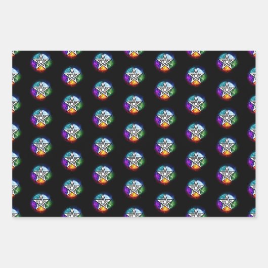 Wasserpentagramm Geschenkpapier Set (Vorderseite 3)