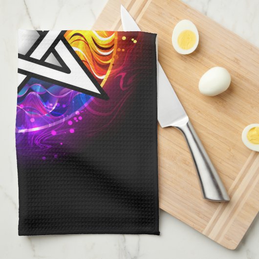 Wasserpentagramm Geschirrtuch (Viertel Falte)