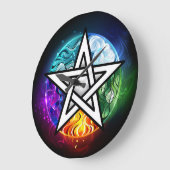Wasserpentagramm Große Wanduhr (Winkel)