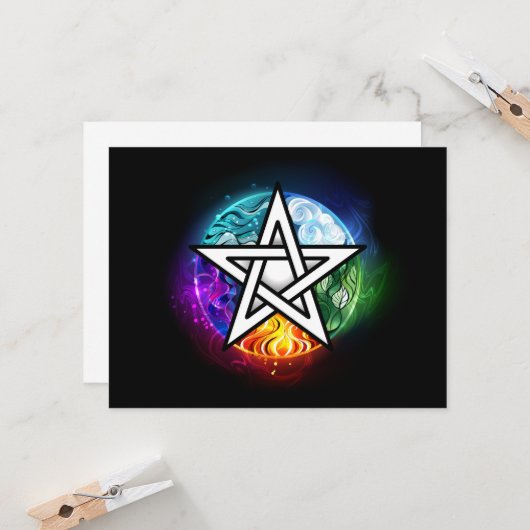 Wasserpentagramm Karte (Vorderseite/Rückseite Beispiel)