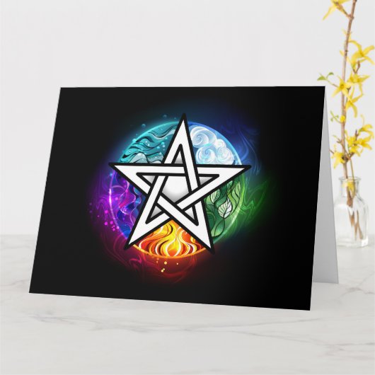 Wasserpentagramm Karte (Gelbe Blume)