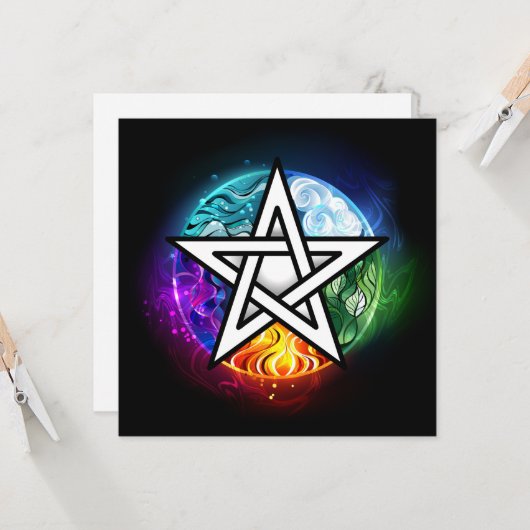 Wasserpentagramm Karte (Vorderseite/Rückseite Beispiel)