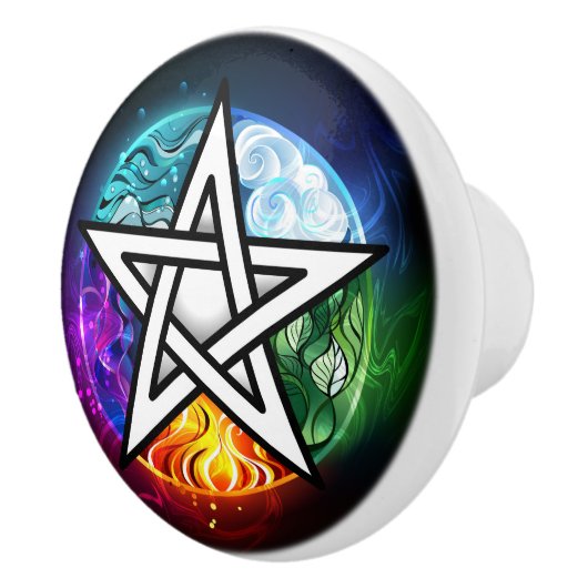 Wasserpentagramm Keramikknauf (Rechts)