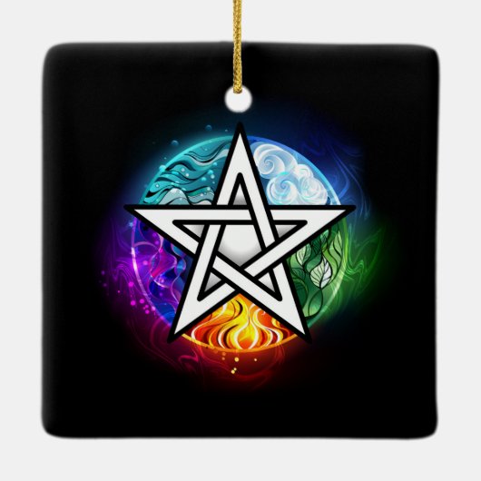 Wasserpentagramm Keramikornament (Rückseite)