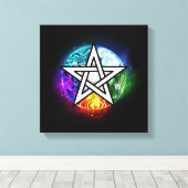Wasserpentagramm Leinwanddruck (Insitu (Holzboden))
