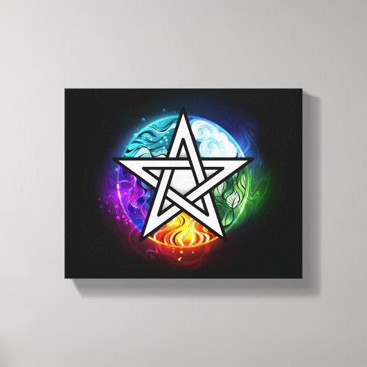 Wasserpentagramm Leinwanddruck (Vorderseite)