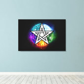 Wasserpentagramm Leinwanddruck (Insitu (Holzboden))