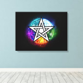 Wasserpentagramm Leinwanddruck (Insitu (Holzboden))