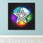 Wasserpentagramm Leinwanddruck (Insitu (Holzboden))