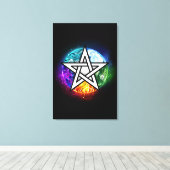 Wasserpentagramm Leinwanddruck (Insitu (Holzboden))