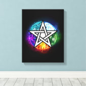 Wasserpentagramm Leinwanddruck (Insitu (Holzboden))