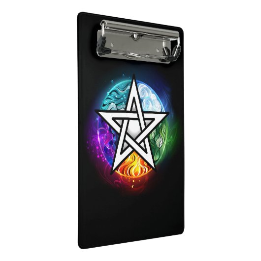 Wasserpentagramm Mini Klemmbrett (Schrägansicht)