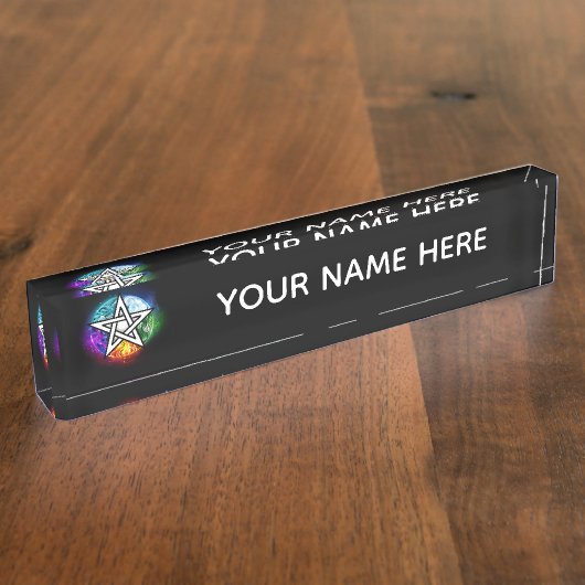 Wasserpentagramm Namensplakette (Seite)