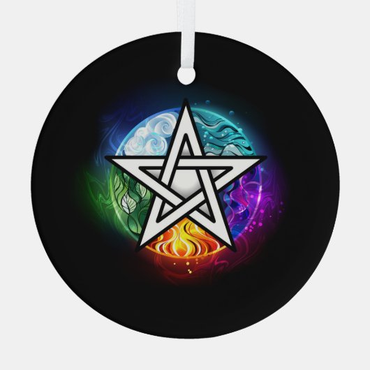 Wasserpentagramm Ornament Aus Glas (Rückseite)