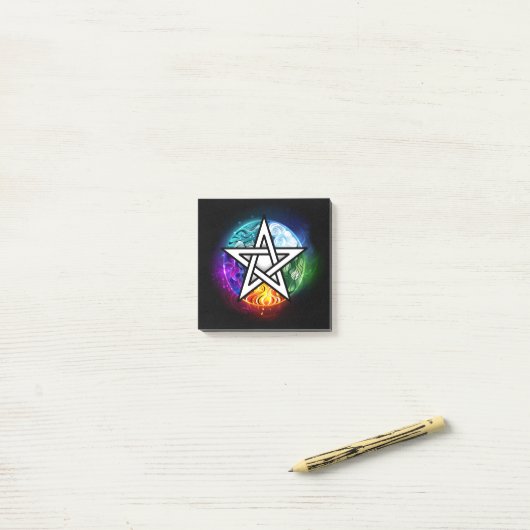 Wasserpentagramm Post-it Klebezettel (Auf Schreibtisch)