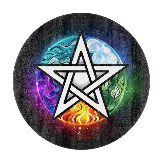 Wasserpentagramm Schneidebrett (Vorderseite)