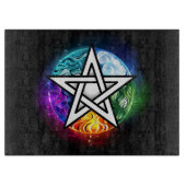 Wasserpentagramm Schneidebrett (Vorderseite)