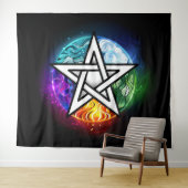 Wasserpentagramm Wandteppich (Beispiel (Horizontal))