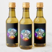 Wasserpentagramm Weinetikett (Flaschen)
