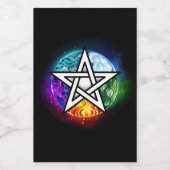 Wasserpentagramm Weinetikett (Einzelnes Label)