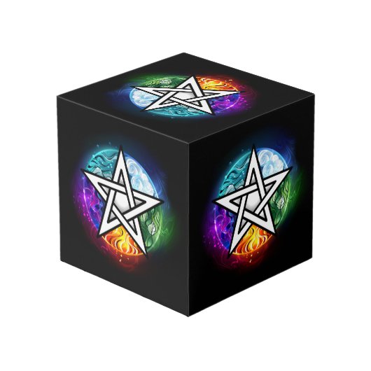 Wasserpentagramm Würfel (Rückseite Schrägansicht)