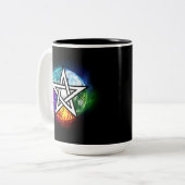 Wasserpentagramm Zweifarbige Tasse (Vorderseite Links)