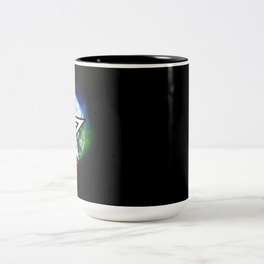 Wasserpentagramm Zweifarbige Tasse (Mittel)