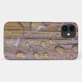 Wasserperlen auf Holz Nah-Foto Case-Mate iPhone Hülle (Rückseite (Horizontal))