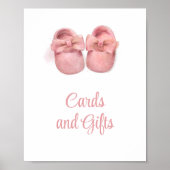 Wasserpfeife Rosa Schuhe Kinderduschkarten und Ges Poster (Vorne)