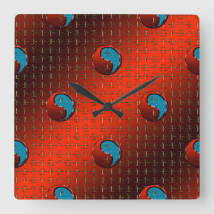 Wasserpferd Quadratische Wanduhr