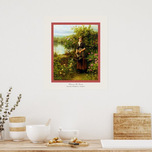 Wasserpflege im Garten ~ Daniel Ridgway Knight Poster (Küche)