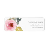 WASSERPINK BLUSH ROSE WATERCOLOR FLORAL ADRESSE (Vorne)
