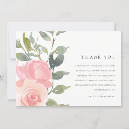 WASSERPINK BLUSH ROSE WATERCOLOR FLUSSBREITE DANKESKARTE