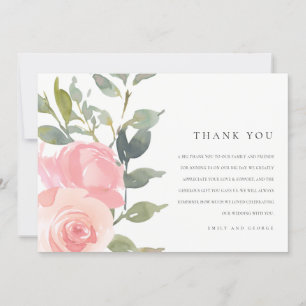 WASSERPINK BLUSH ROSE WATERCOLOR FLUSSBREITE DANKESKARTE