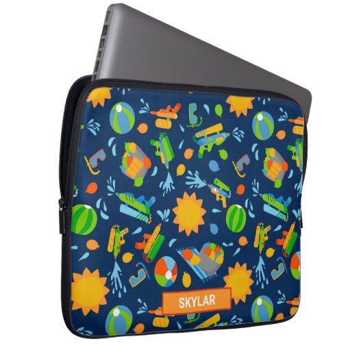 Wasserpistolen Wasserballons Sommerkinder Muster Laptopschutzhülle (Vorne Rechts)