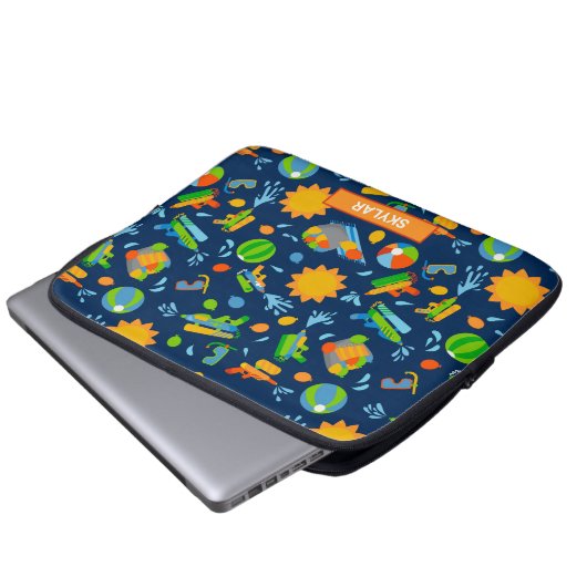 Wasserpistolen Wasserballons Sommerkinder Muster Laptopschutzhülle (Vorne Knopf)