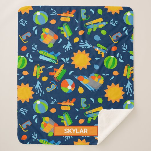 Wasserpistolen Wasserballons Sommerkinder Muster Sherpadecke (Vorderseite)