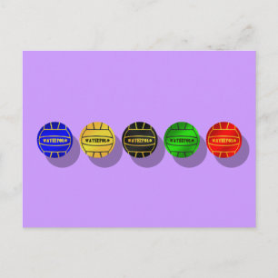 Wasserpolo-Spieler und Wasserpolster Postkarte