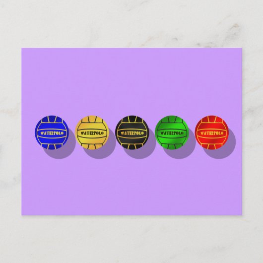 Wasserpolo-Spieler und Wasserpolster Postkarte (Vorderseite)