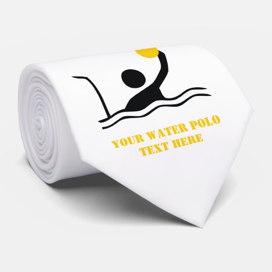 Wasserpolo-Spielerschwarz-Silhouettegewohnheit Krawatte (Gerollt)