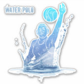 Wasserpolo Vintager Sportler mit Ball Aufkleber (Vorderseite)