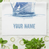 Wasserpolo Vintager Sportler mit Ball Geschirrtuch (Gefaltet)