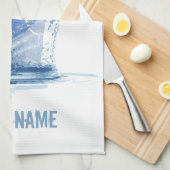 Wasserpolo Vintager Sportler mit Ball Geschirrtuch (Viertel Falte)