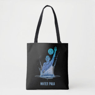 Wasserpolo Vintager Sportler mit Ball Tasche
