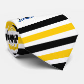 Wasserpolster schwarzer Silhouette, gelbe Streifen Krawatte (Gerollt)