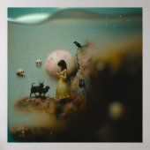 Wasserpriestes Raven Witchy AI Art Matt Value Poster (Vorne)