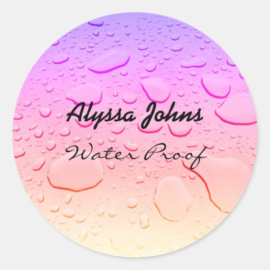 Wasserproben Splash-freie Rose Gold Pink Individue Runder Aufkleber (Vorderseite)