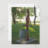 Wasserpumpe und Pail Postkarte (Vorne/Hinten)